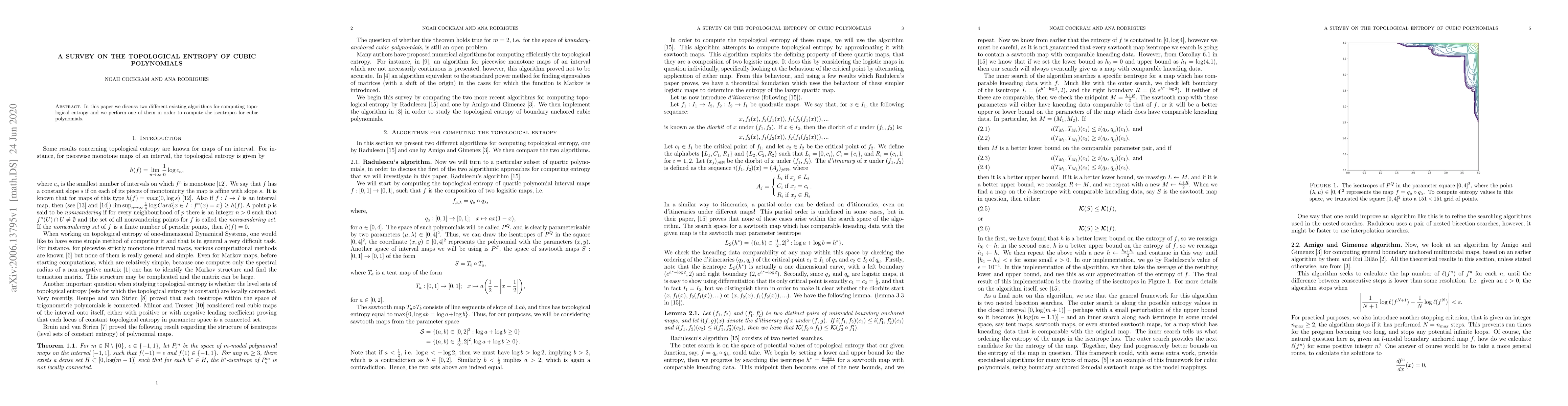 Thumbnail for A survey on the topological entropy of cubic polynomials
