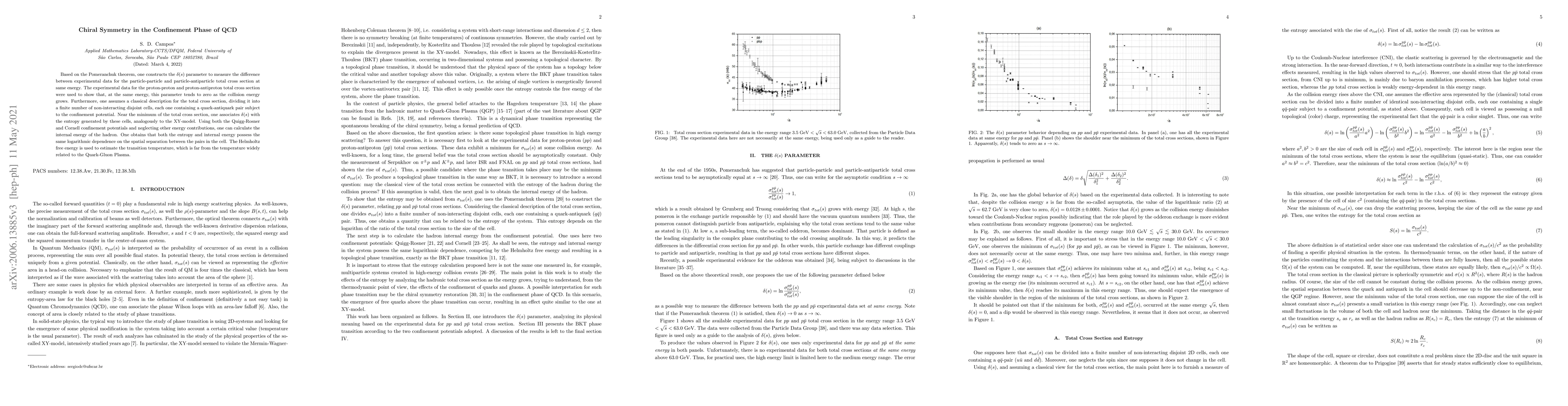 Thumbnail for Chiral Symmetry in the Confinement Phase of QCD