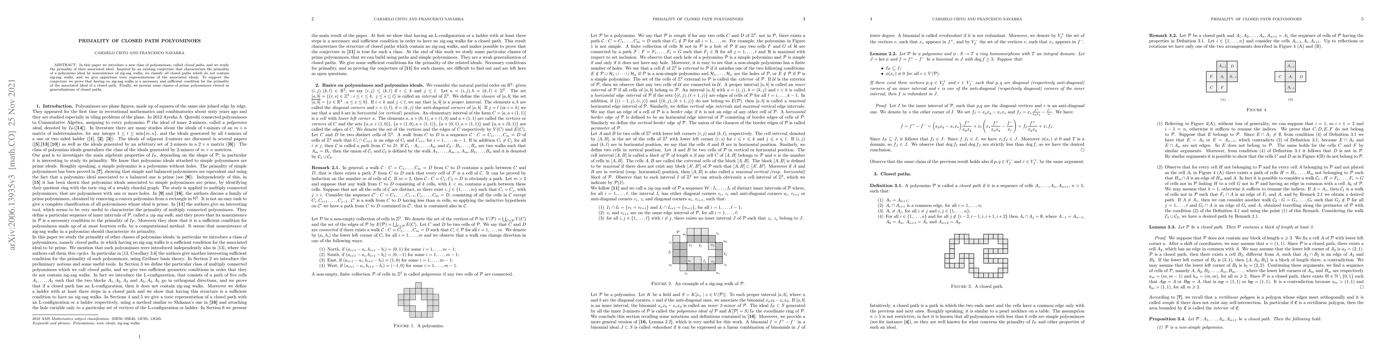 Thumbnail for Primality of closed path polyominoes