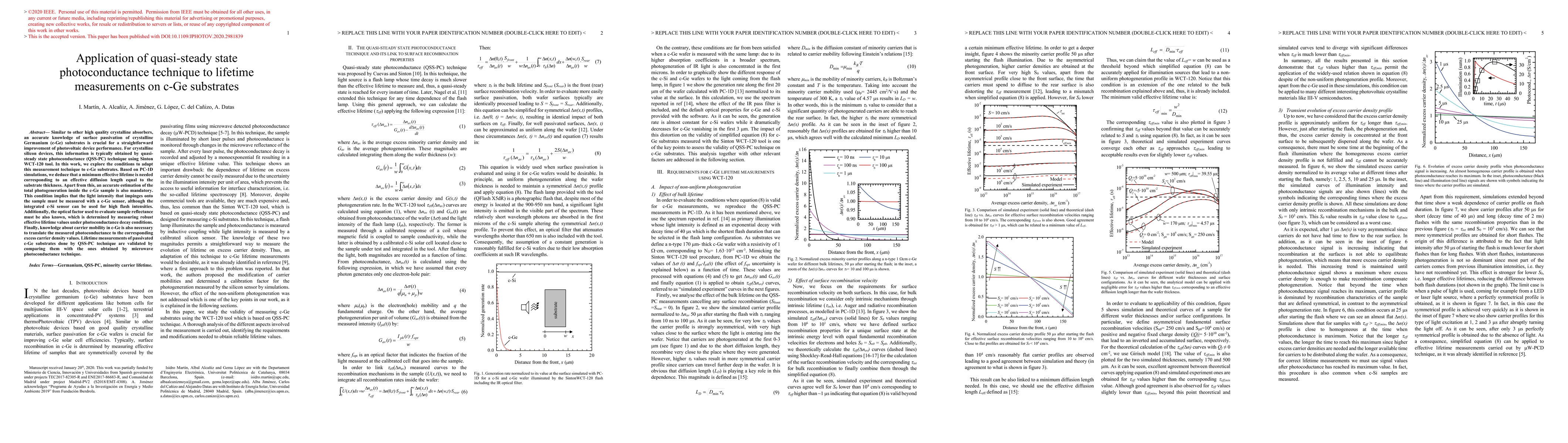 Thumbnail for Application of quasi-steady state photoconductance technique to lifetime
  measurements on c-Ge substrates