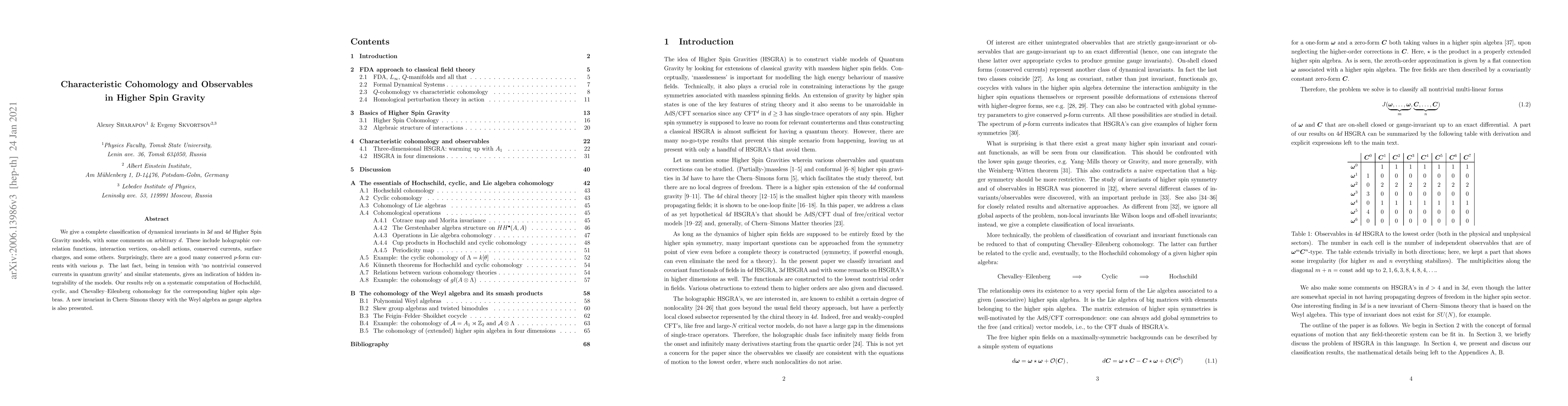 Thumbnail for Characteristic Cohomology and Observables in Higher Spin Gravity