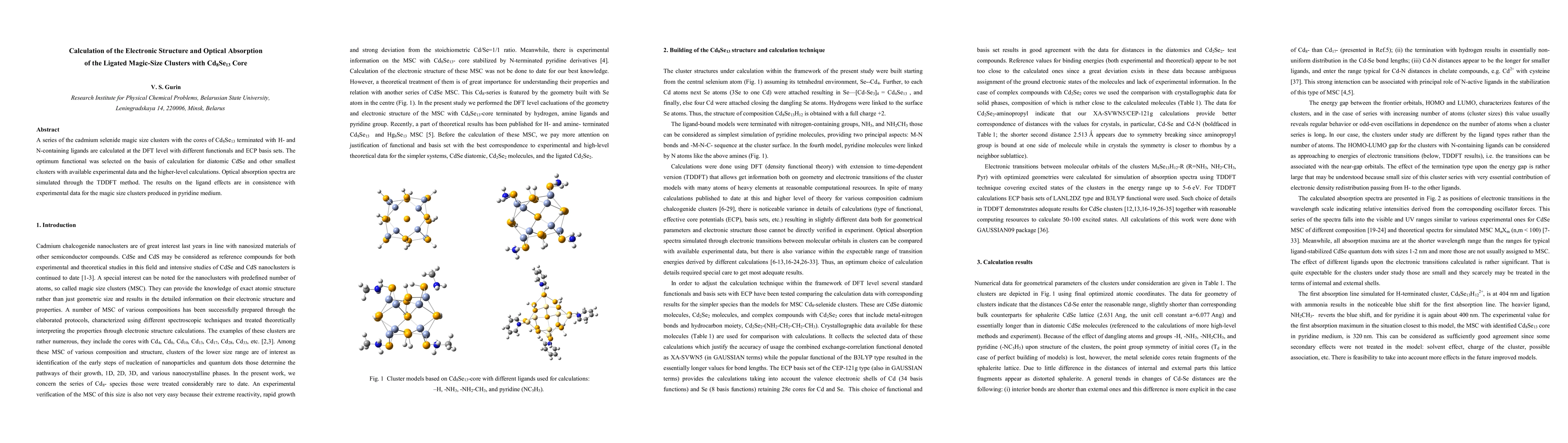 Thumbnail for Calculation of the Electronic Structure and Optical Absorption of the
  Ligated Magic-Size Clusters with Cd$_8$Se$_{13}$ Core