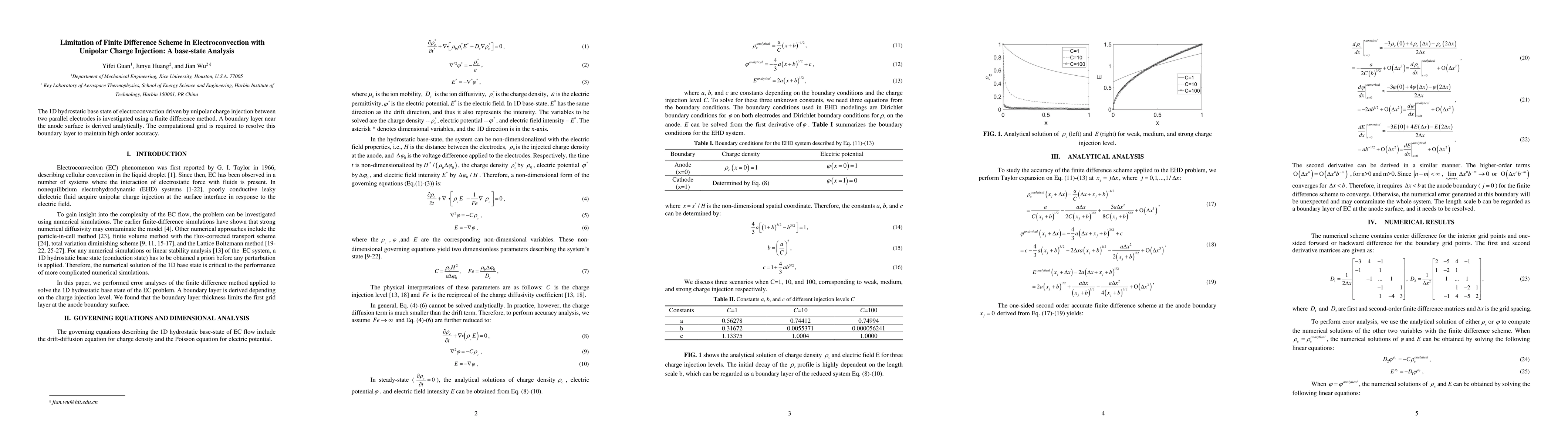 Thumbnail for Limitation of Finite Difference Scheme in Electroconvection with
  Unipolar Charge Injection: A base-state Analysis