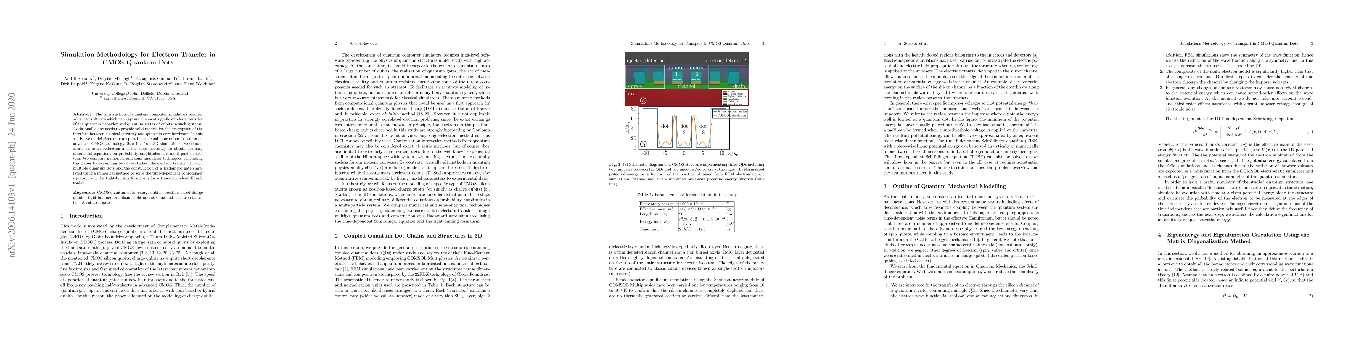Thumbnail for Simulation Methodology for Electron Transfer in CMOS Quantum Dots
