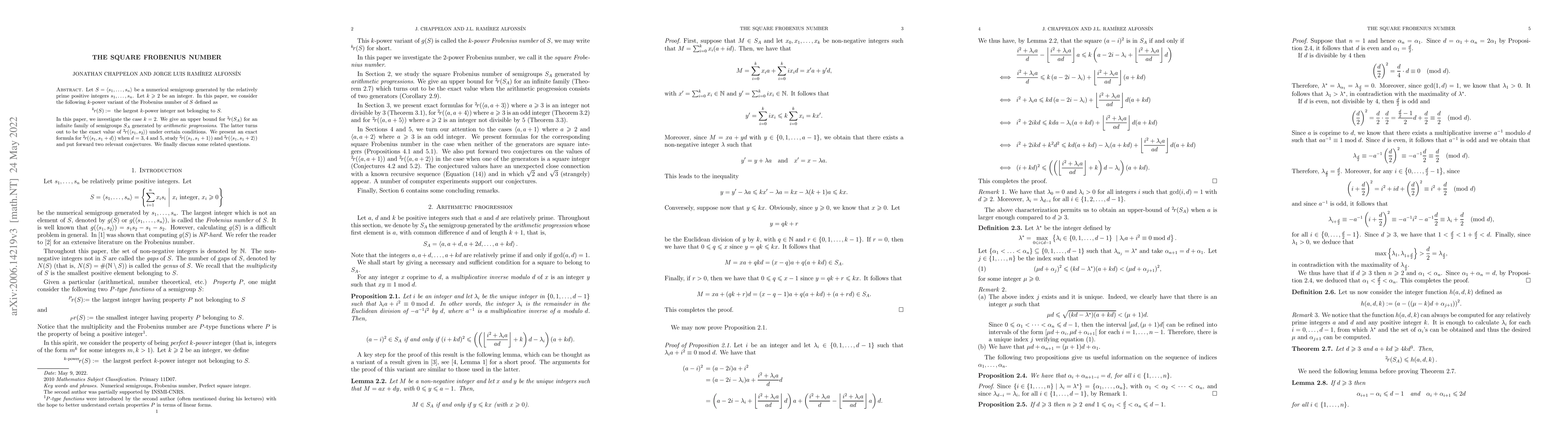 Thumbnail for The Square Frobenius Number