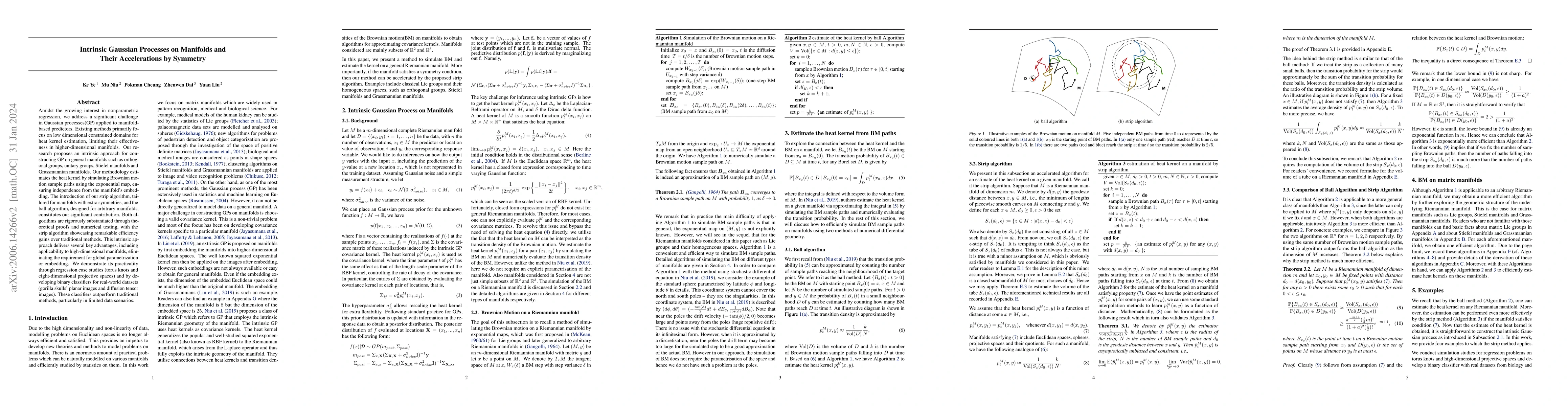 Thumbnail for Intrinsic Gaussian Processes on Manifolds and Their Accelerations by
  Symmetry