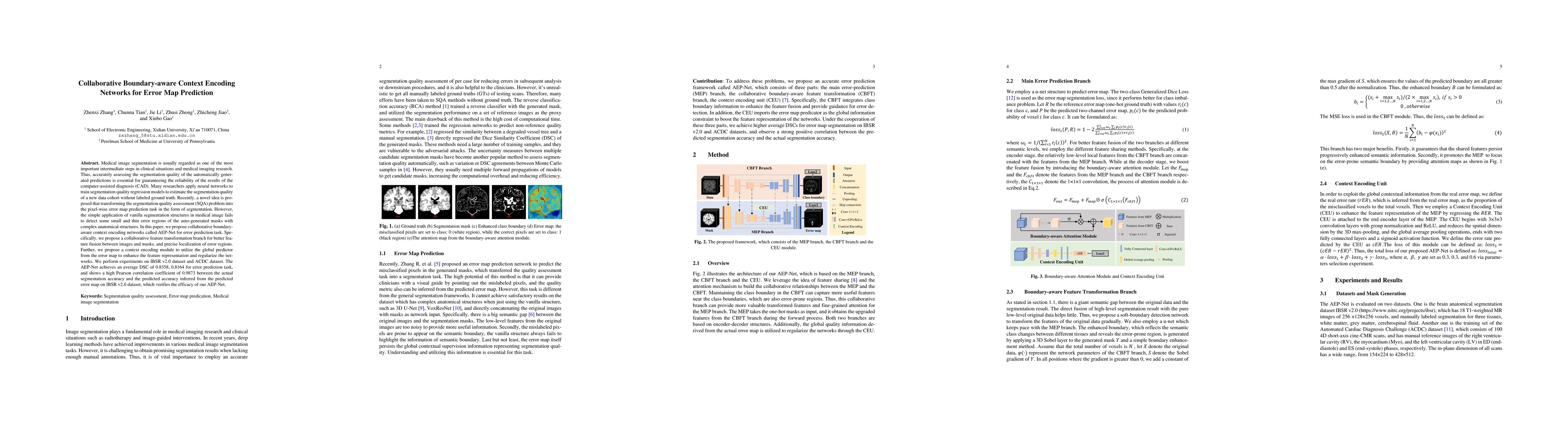 Thumbnail for Collaborative Boundary-aware Context Encoding Networks for Error Map
  Prediction
