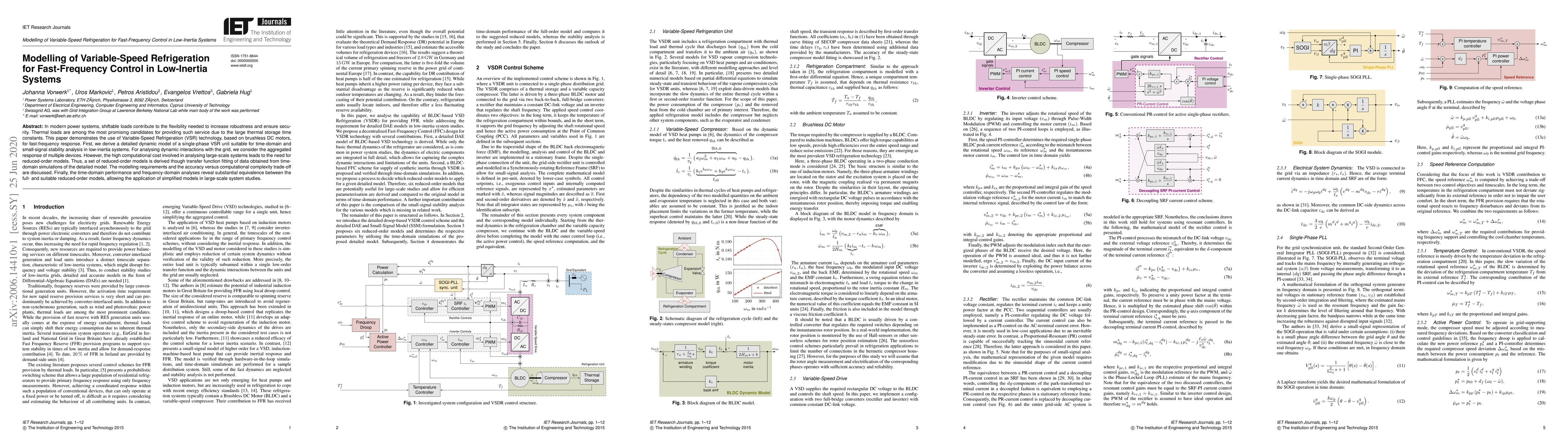 Thumbnail for Modelling of Variable-Speed Refrigeration for Fast-Frequency Control in
  Low-InertiaSystems