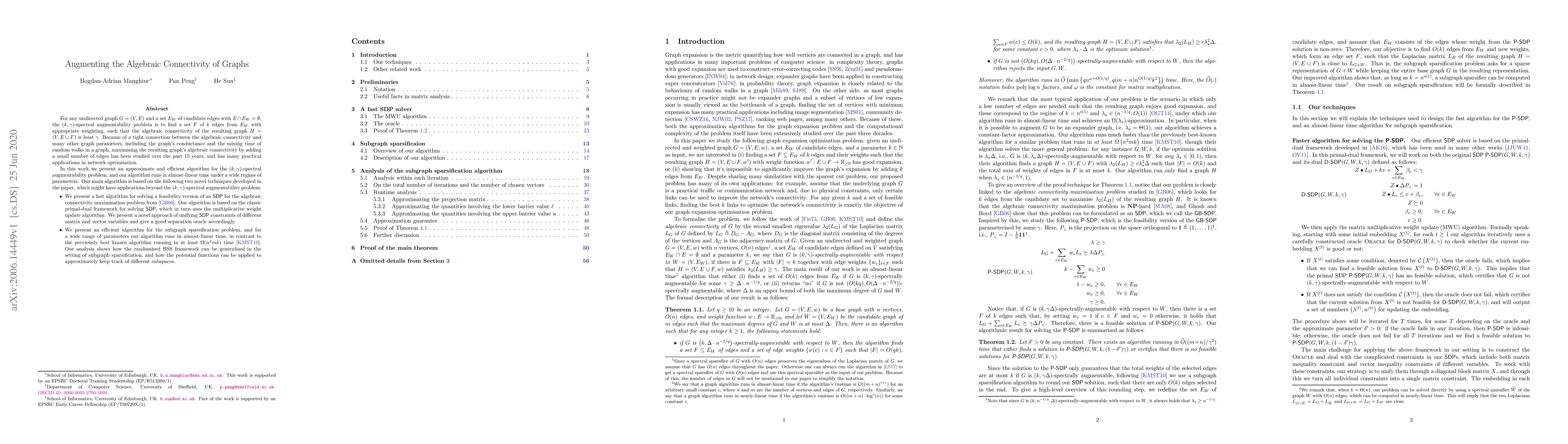 Thumbnail for Augmenting the Algebraic Connectivity of Graphs