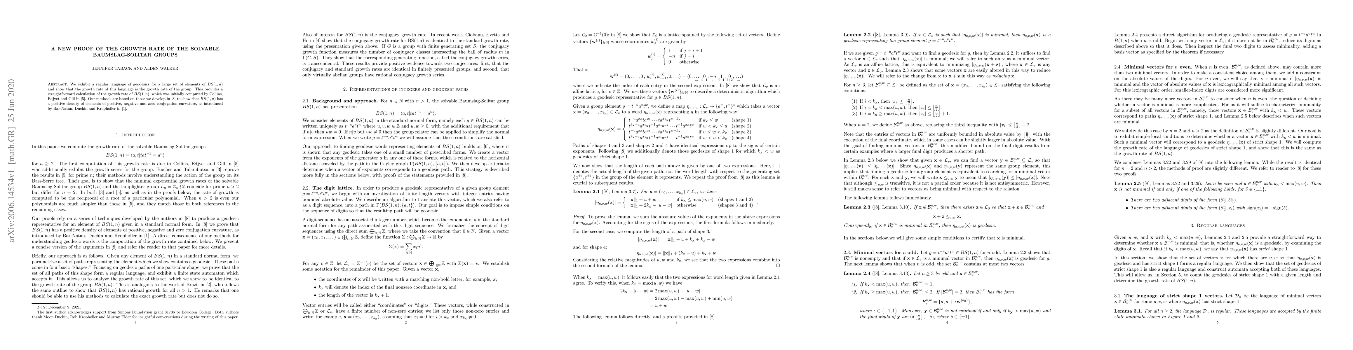 Thumbnail for A new proof of the growth rate of the solvable Baumslag-Solitar groups