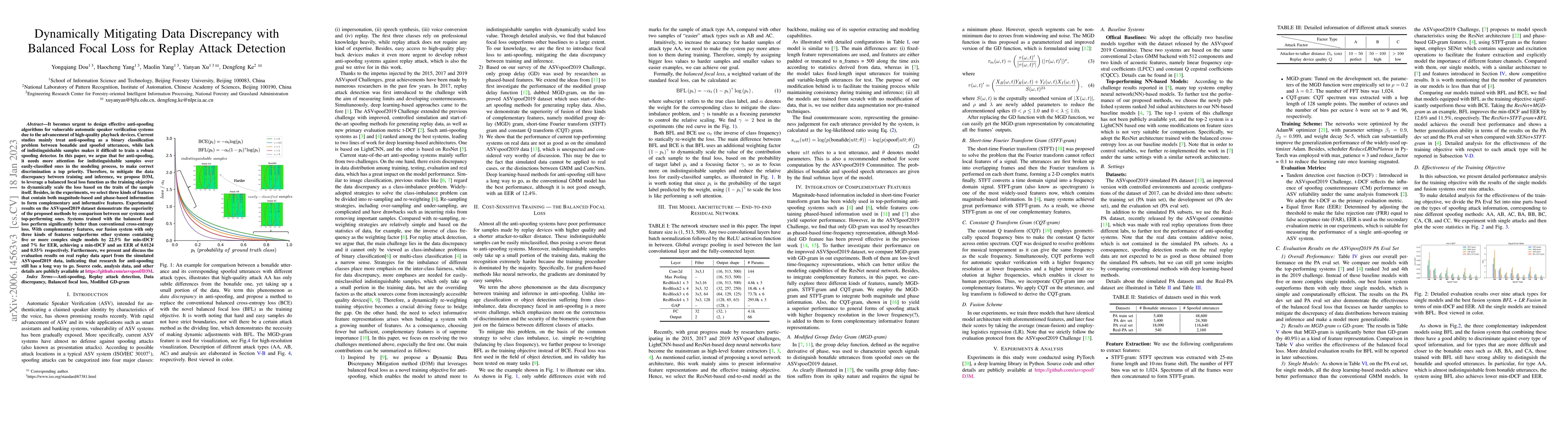 Thumbnail for Dynamically Mitigating Data Discrepancy with Balanced Focal Loss for
  Replay Attack Detection