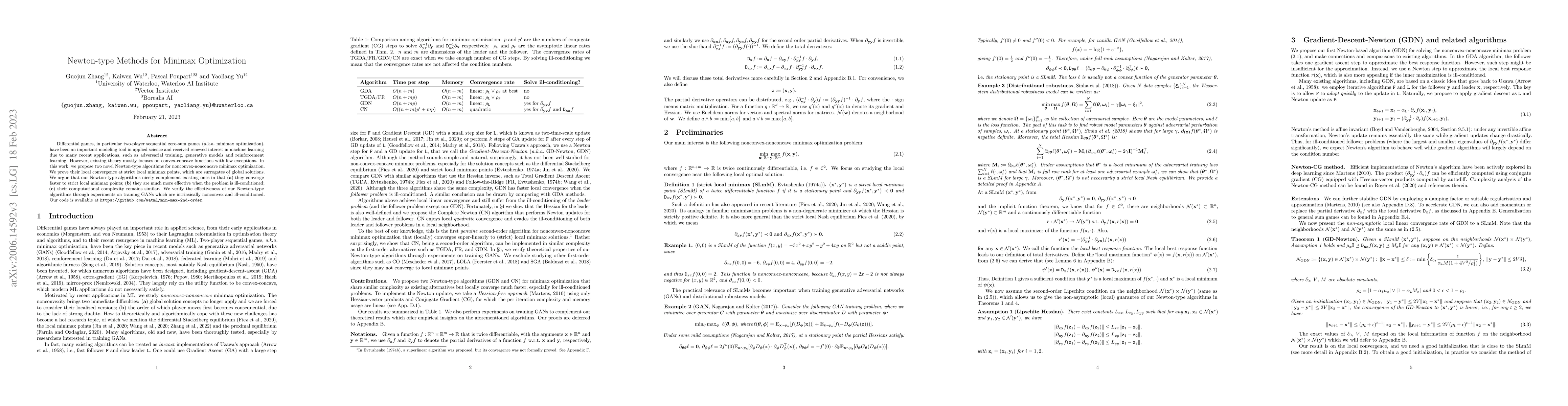 Thumbnail for Newton-type Methods for Minimax Optimization
