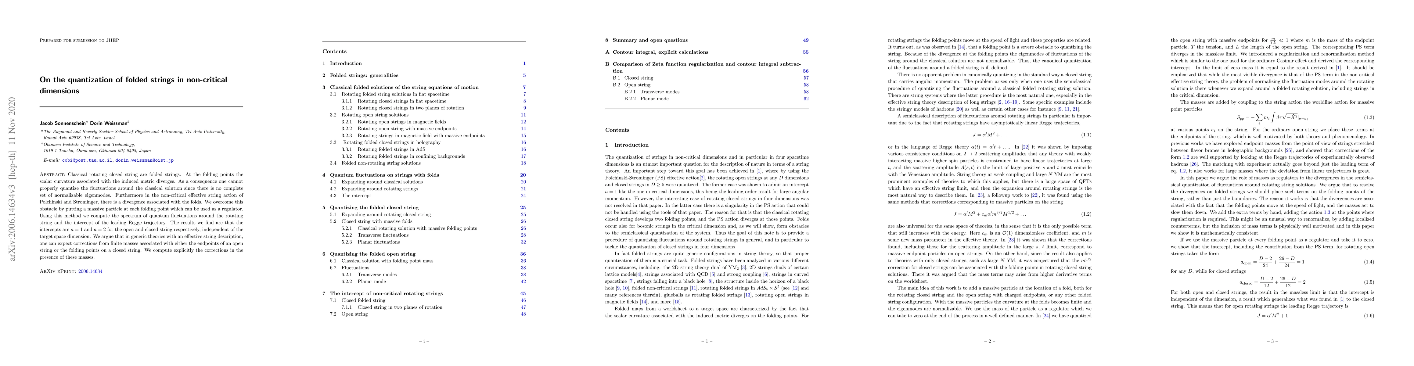 Thumbnail for On the quantization of folded strings in non-critical dimensions