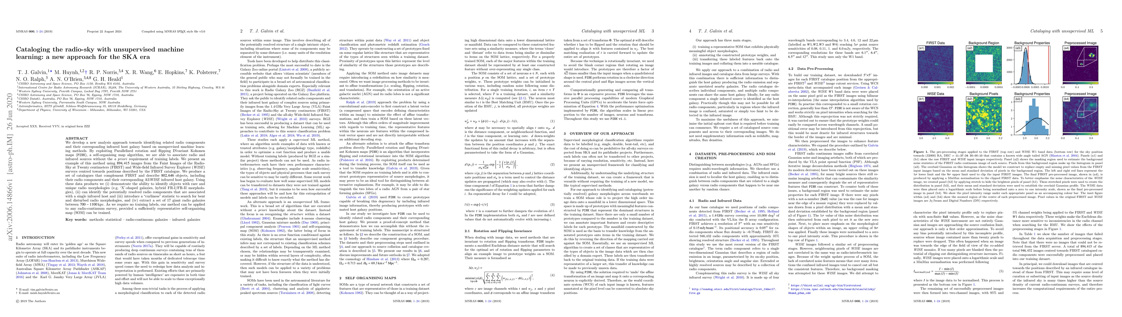 Thumbnail for Cataloging the radio-sky with unsupervised machine learning: a new
  approach for the SKA era