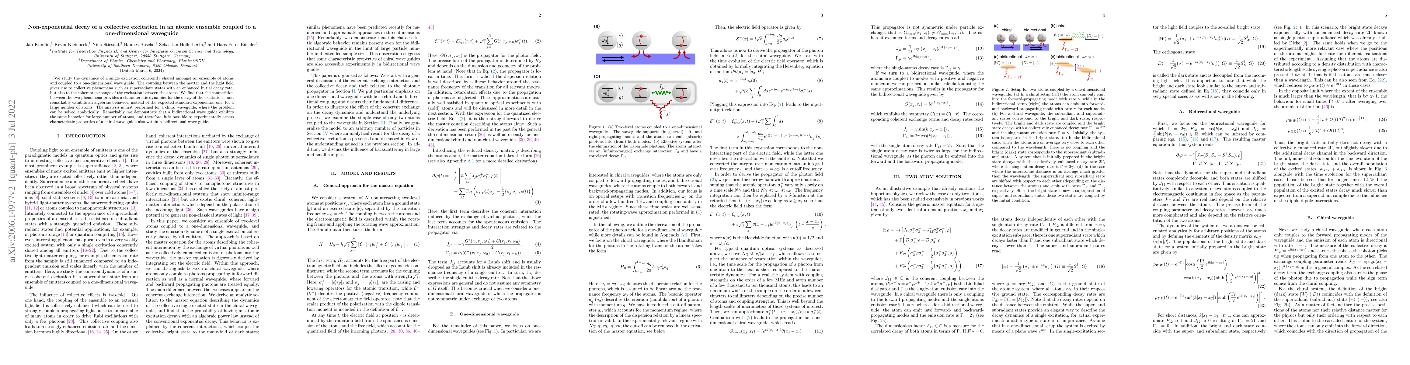 Thumbnail for Non-exponential decay of a collective excitation in an atomic ensemble
  coupled to a one-dimensional waveguide