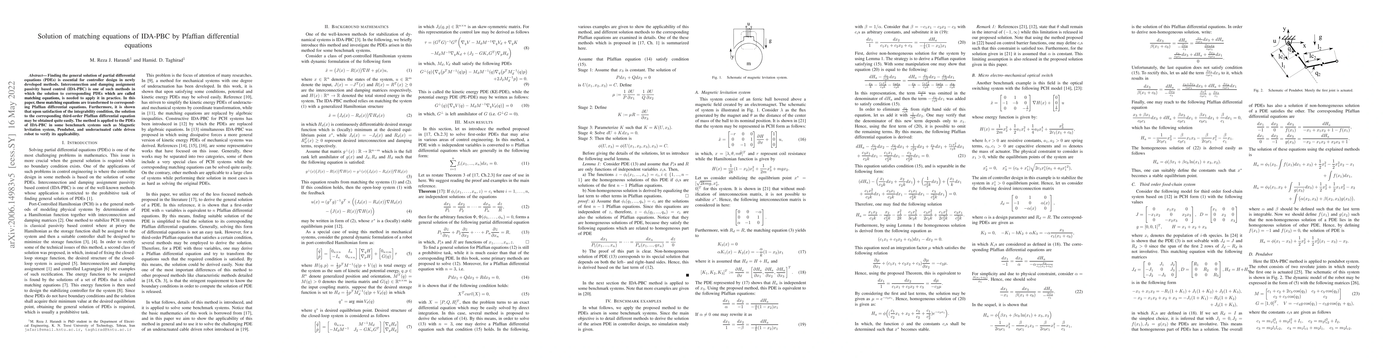 Thumbnail for Solution of matching equations of IDA-PBC by Pfaffian differential
  equations