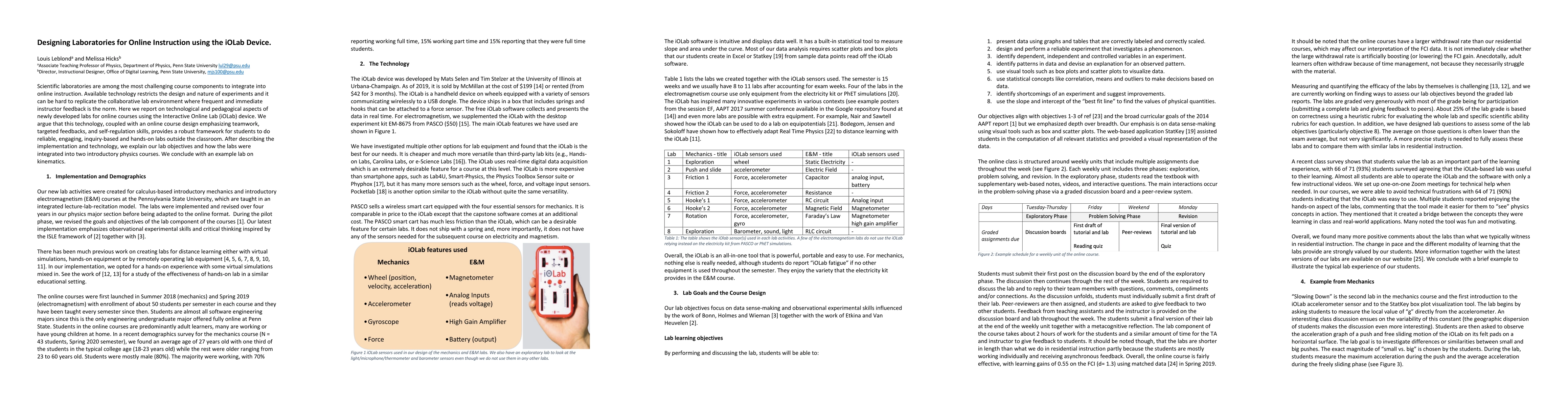 Thumbnail for Designing Laboratories for Online Instruction using the iOLab Device