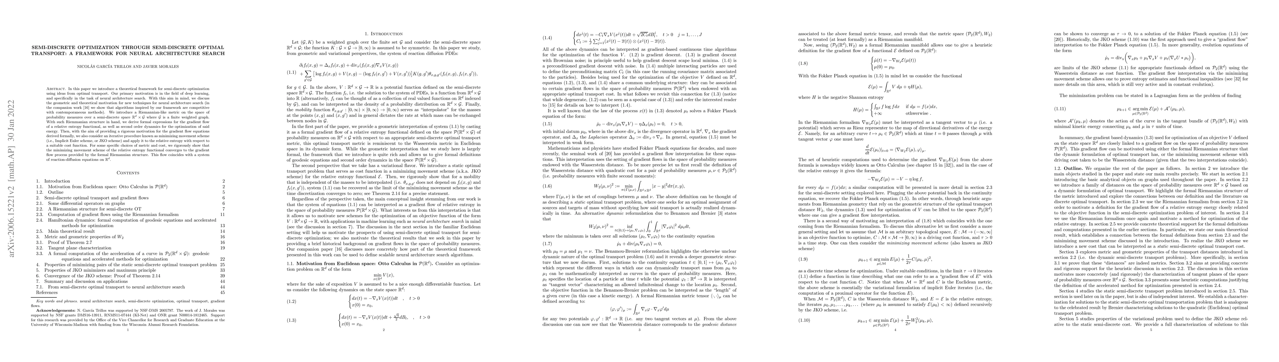 Thumbnail for Semi-discrete optimization through semi-discrete optimal transport: a
  framework for neural architecture search
