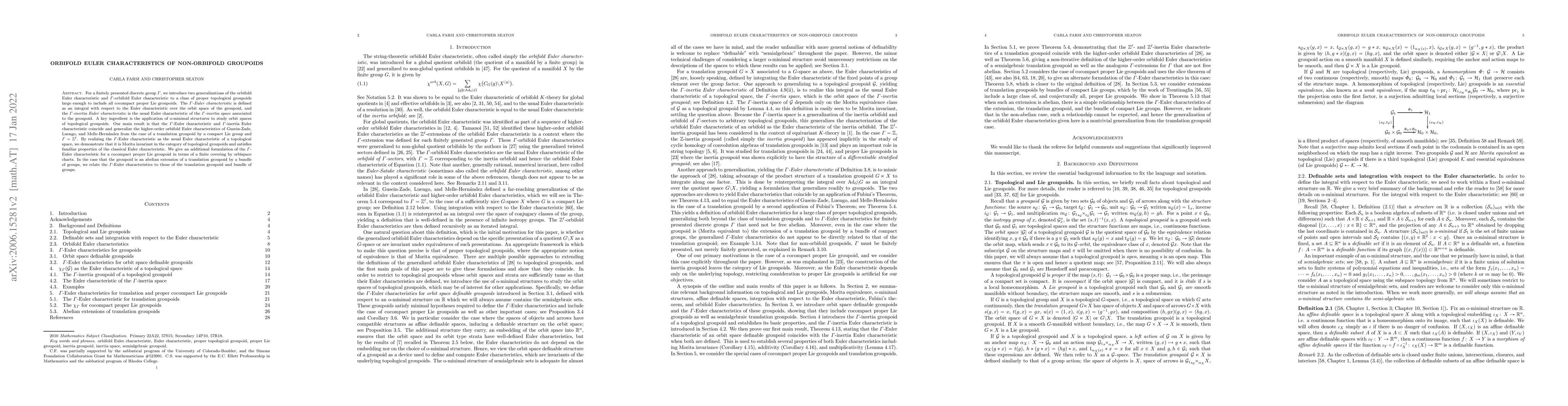 Thumbnail for Orbifold Euler characteristics of non-orbifold groupoids