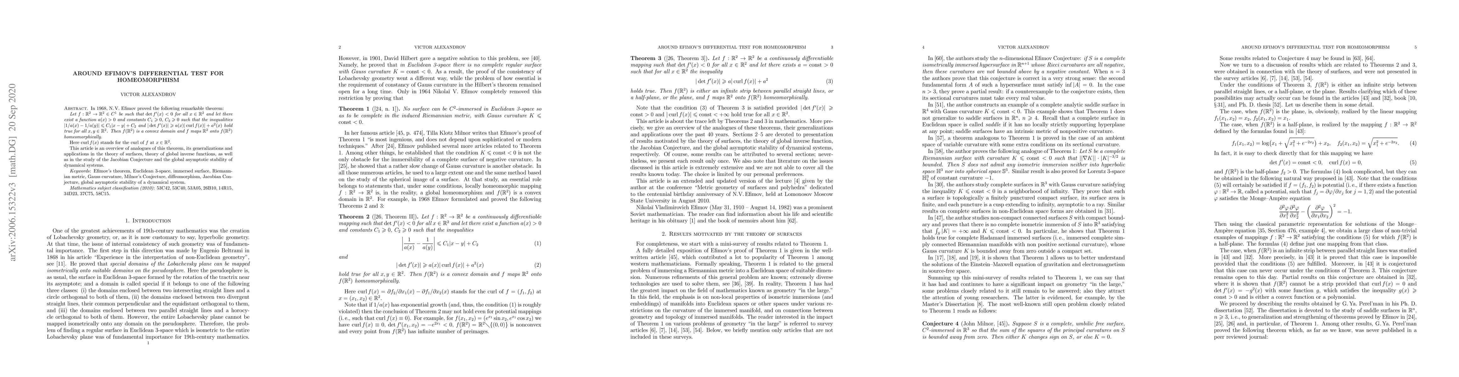 Thumbnail for Around Efimov's differential test for homeomorphism