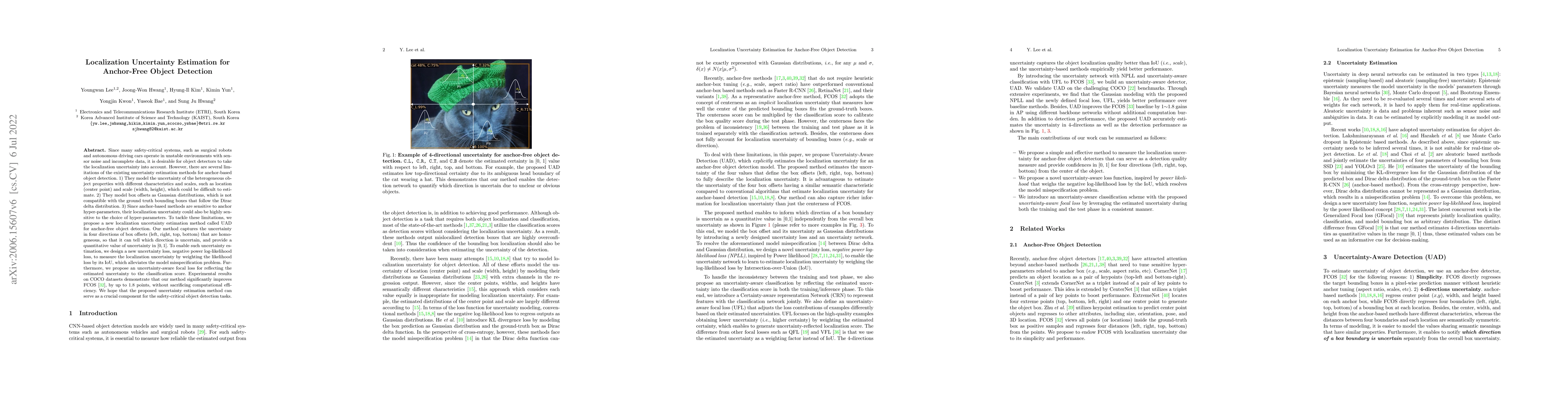 Thumbnail for Localization Uncertainty Estimation for Anchor-Free Object Detection