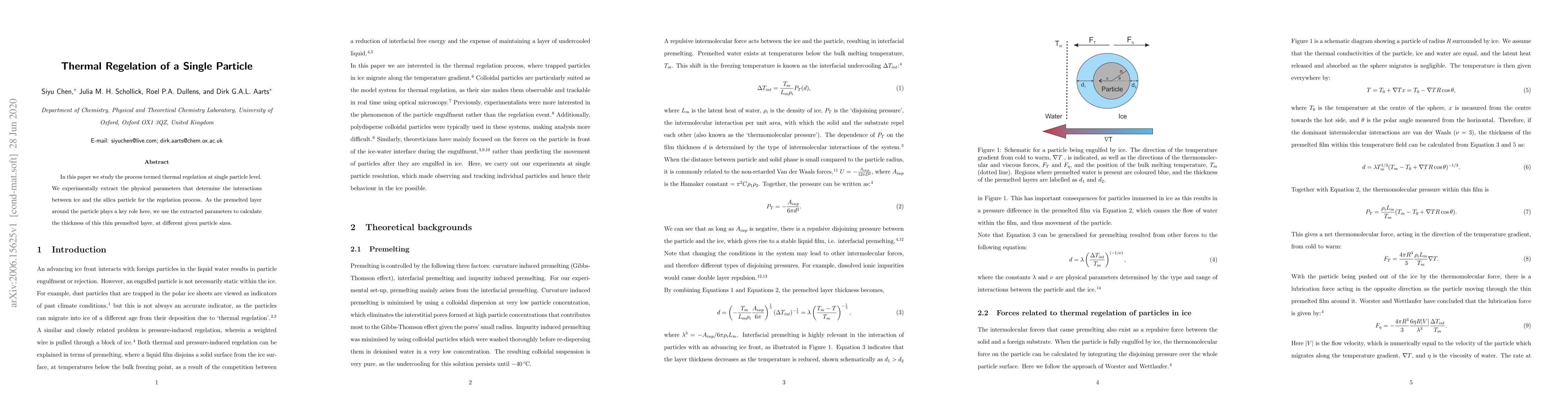 Thumbnail for Thermal Regelation of a Single Particle