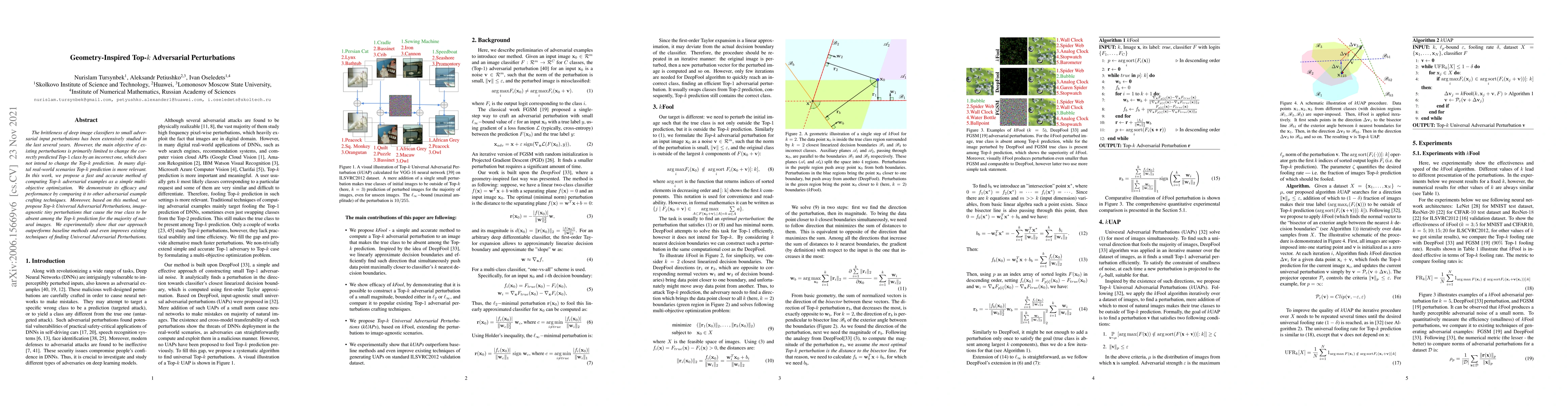 Thumbnail for Geometry-Inspired Top-k Adversarial Perturbations