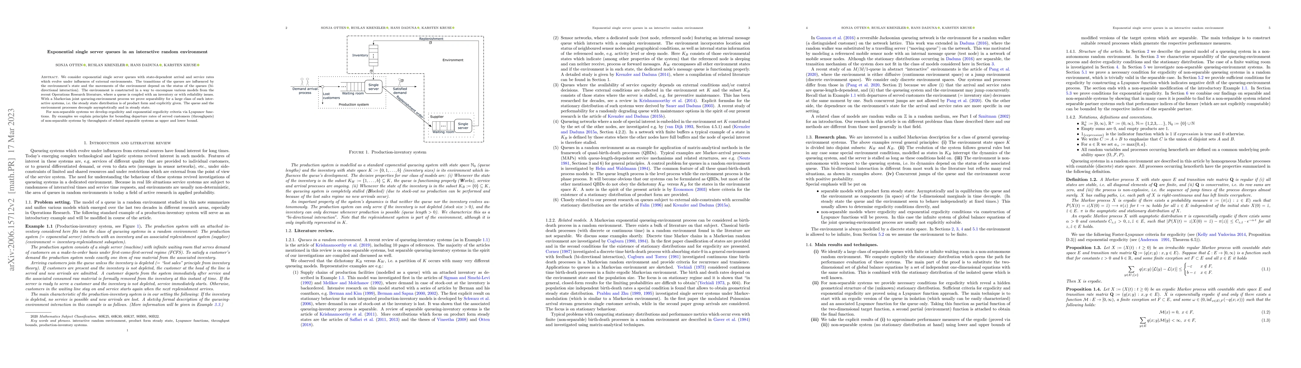 Thumbnail for Exponential single server queues in an interactive random environment