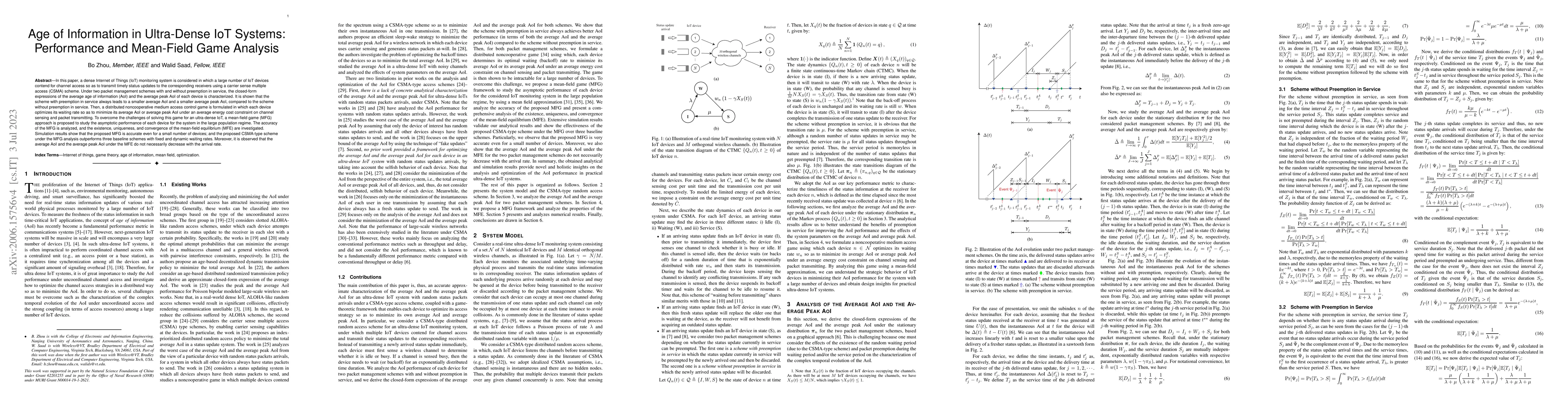 Thumbnail for Age of Information in Ultra-Dense IoT Systems: Performance and
  Mean-Field Game Analysis