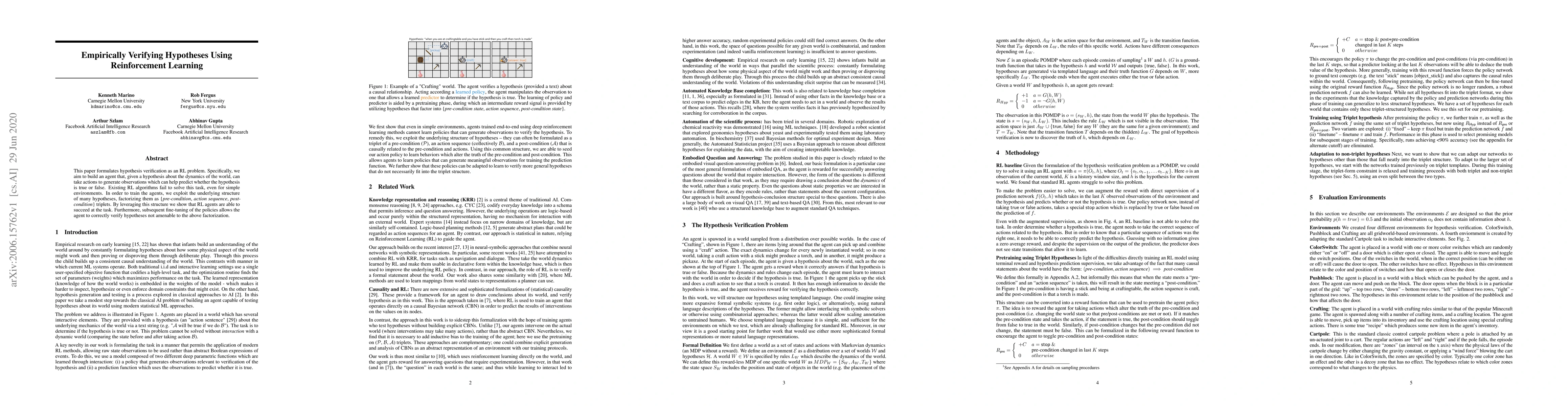 Thumbnail for Empirically Verifying Hypotheses Using Reinforcement Learning