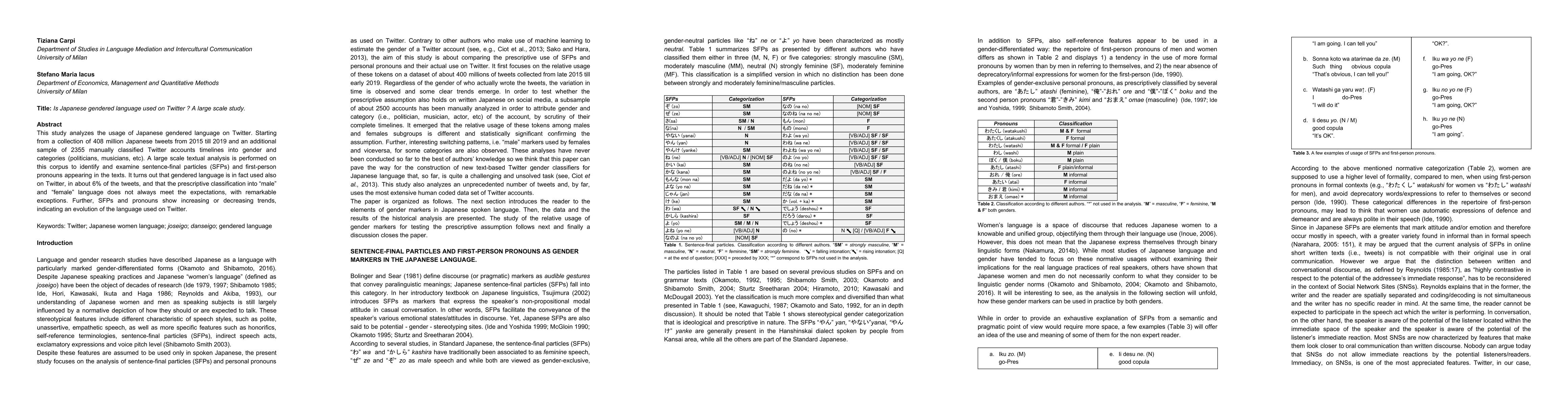 Thumbnail for Is Japanese gendered language used on Twitter ? A large scale study