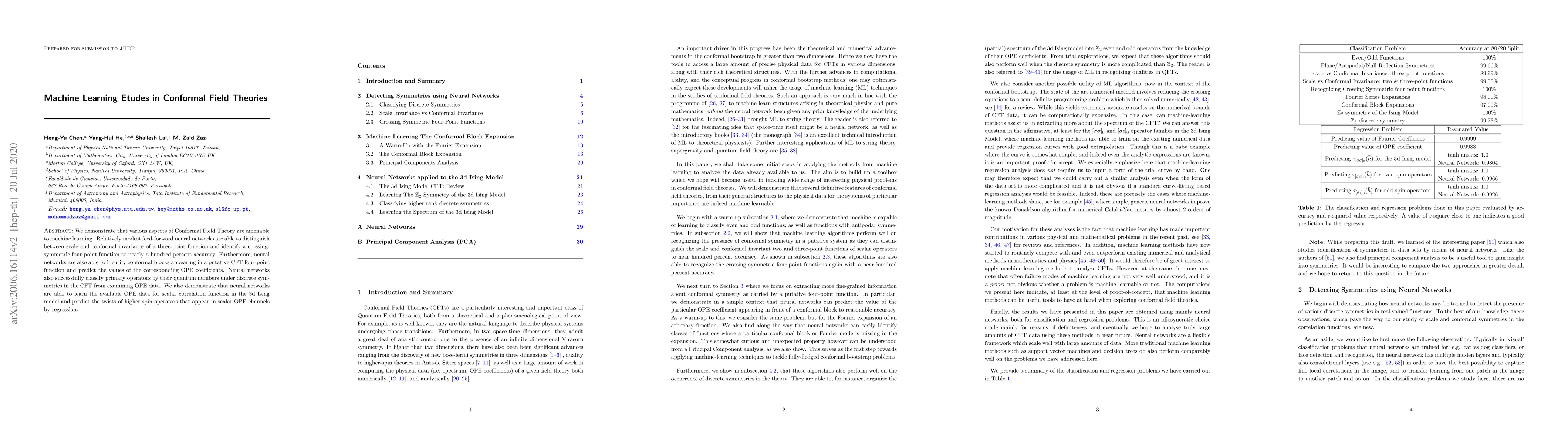 Thumbnail for Machine Learning Etudes in Conformal Field Theories
