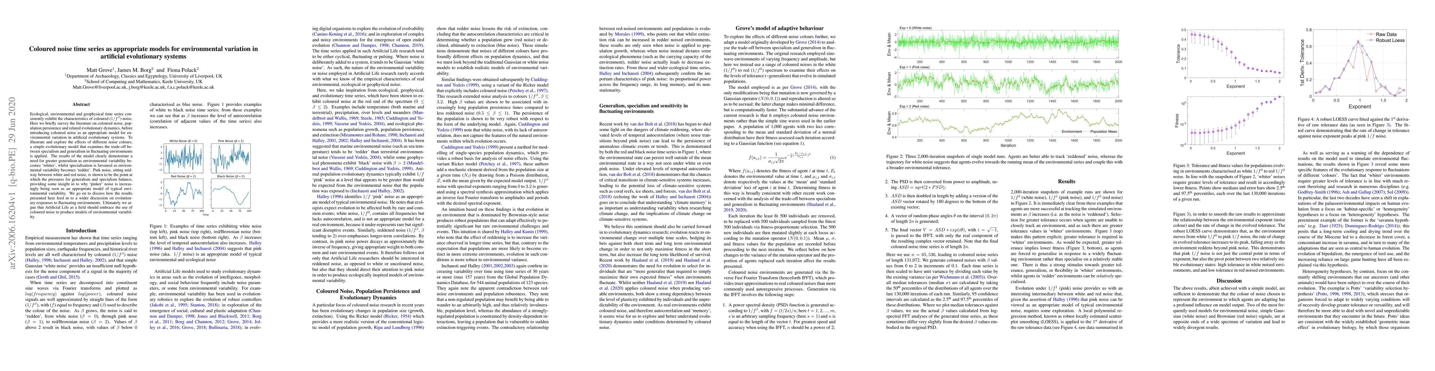 Thumbnail for Coloured noise time series as appropriate models for environmental
  variation in artificial evolutionary systems