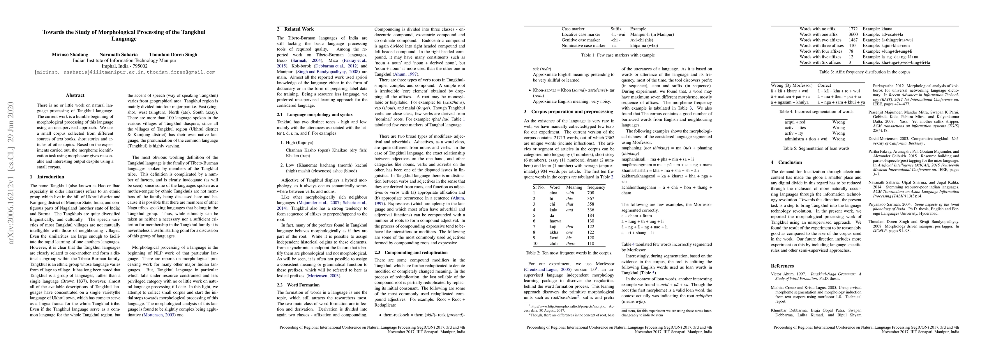 Thumbnail for Towards the Study of Morphological Processing of the Tangkhul Language