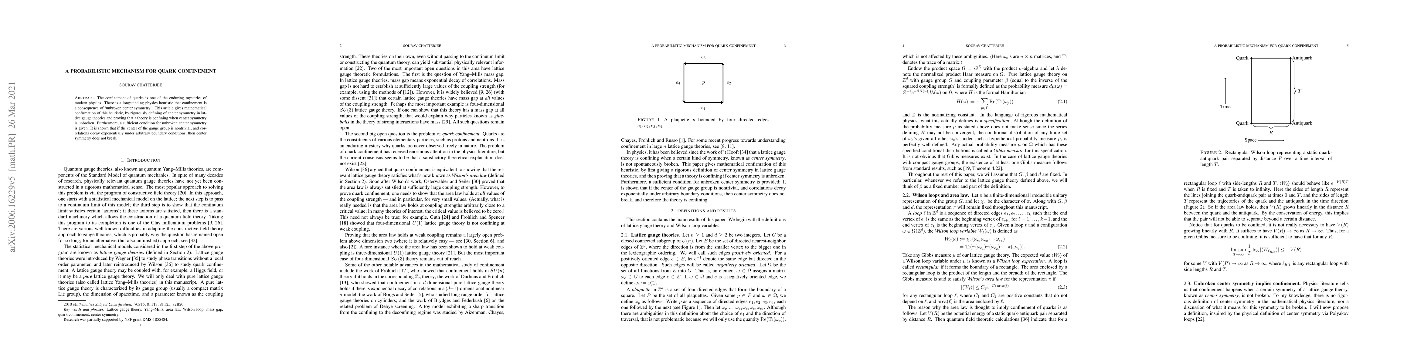 Thumbnail for A probabilistic mechanism for quark confinement