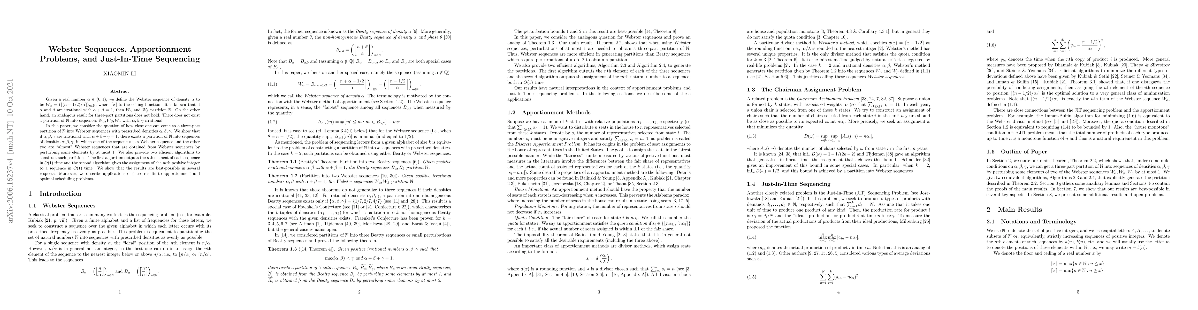 Thumbnail for Webster Sequences, Apportionment Problems, and Just-In-Time Sequencing
