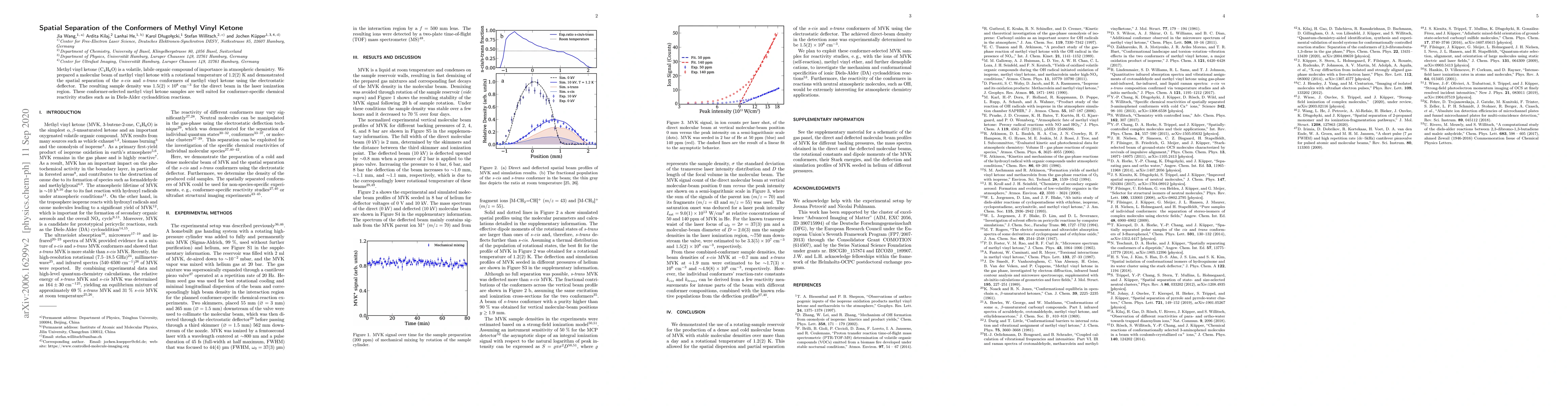 Thumbnail for Spatial Separation of the Conformers of Methyl Vinyl Ketone