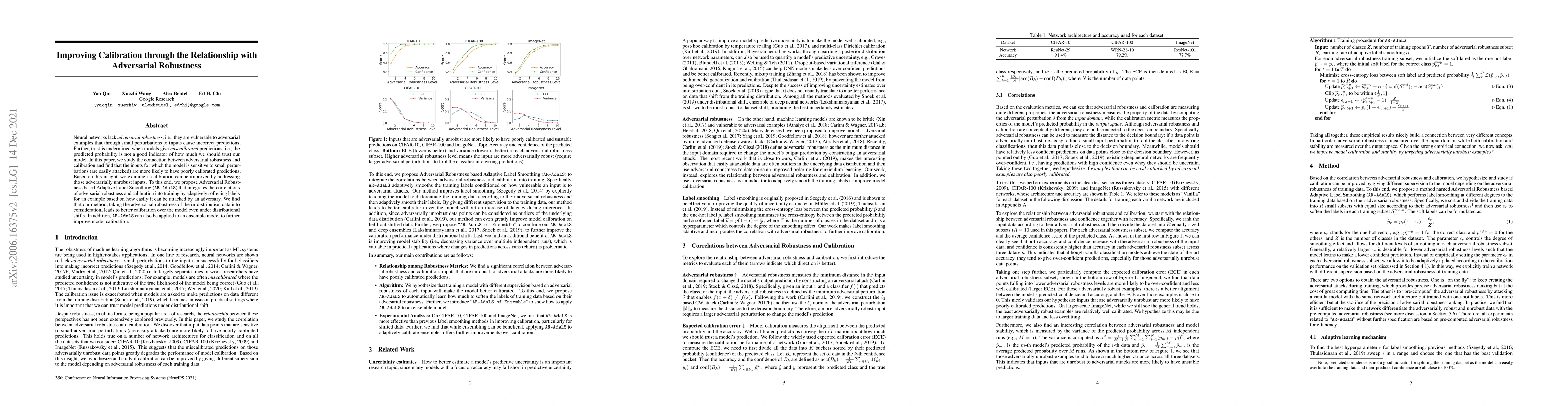 Thumbnail for Improving Calibration through the Relationship with Adversarial
  Robustness