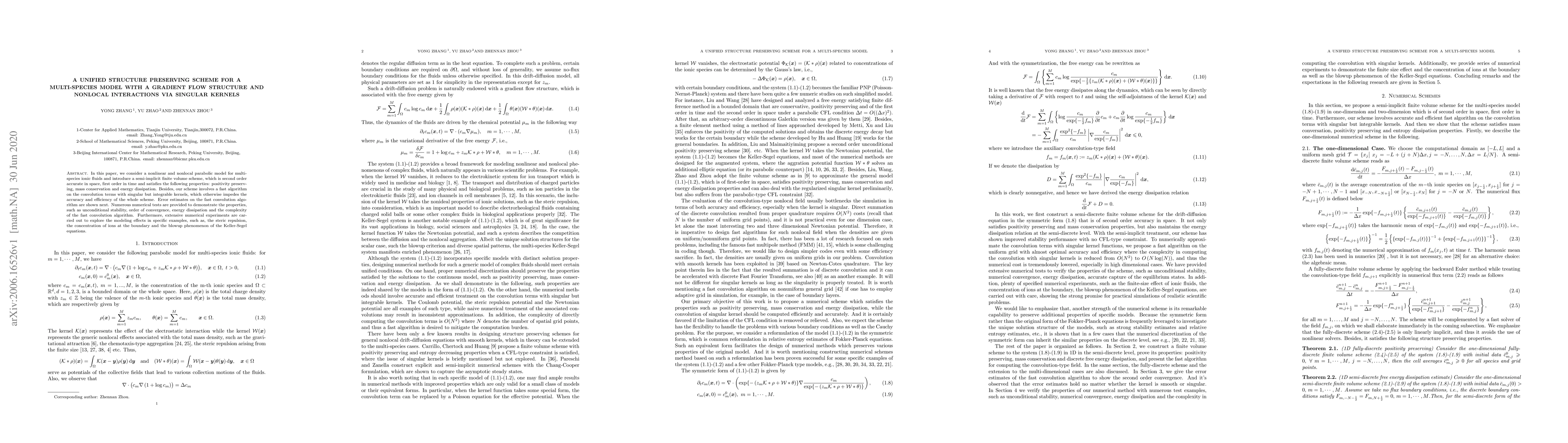 Thumbnail for A unified structure preserving scheme for a multi-species model with a
  gradient flow structure and nonlocal interactions via singular kernels