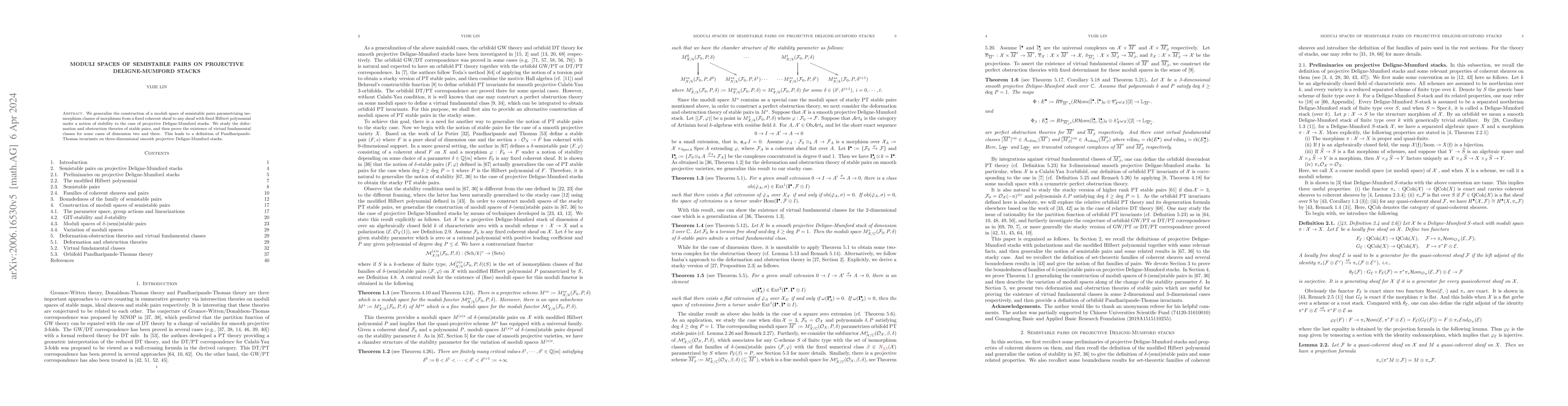 Thumbnail for Moduli spaces of semistable pairs on projective Deligne-Mumford stacks