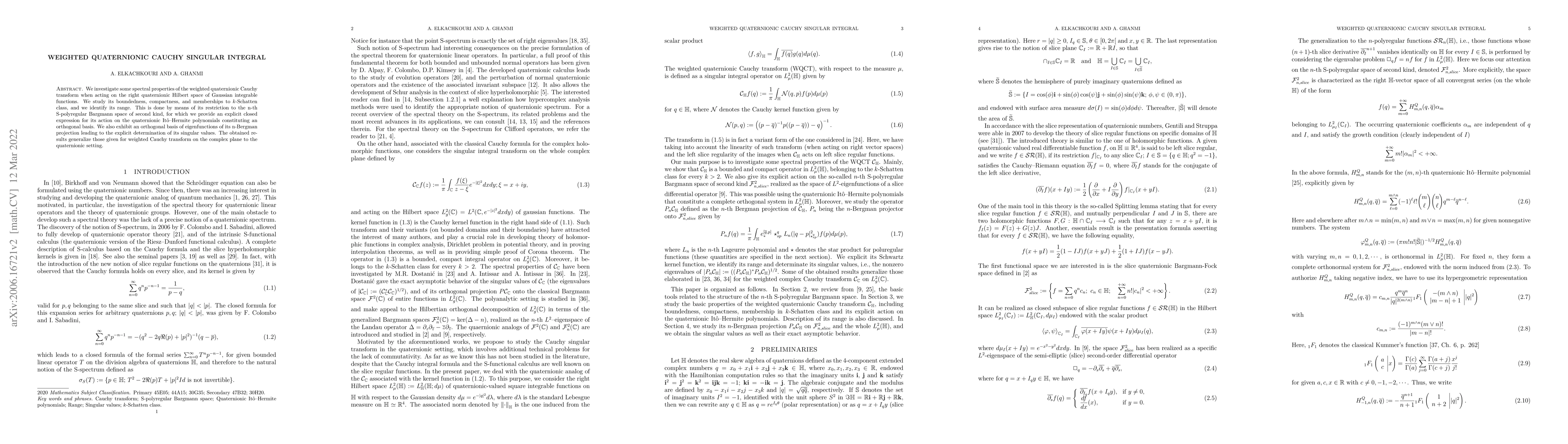 Thumbnail for Weighted quaternionic Cauchy singular integral
