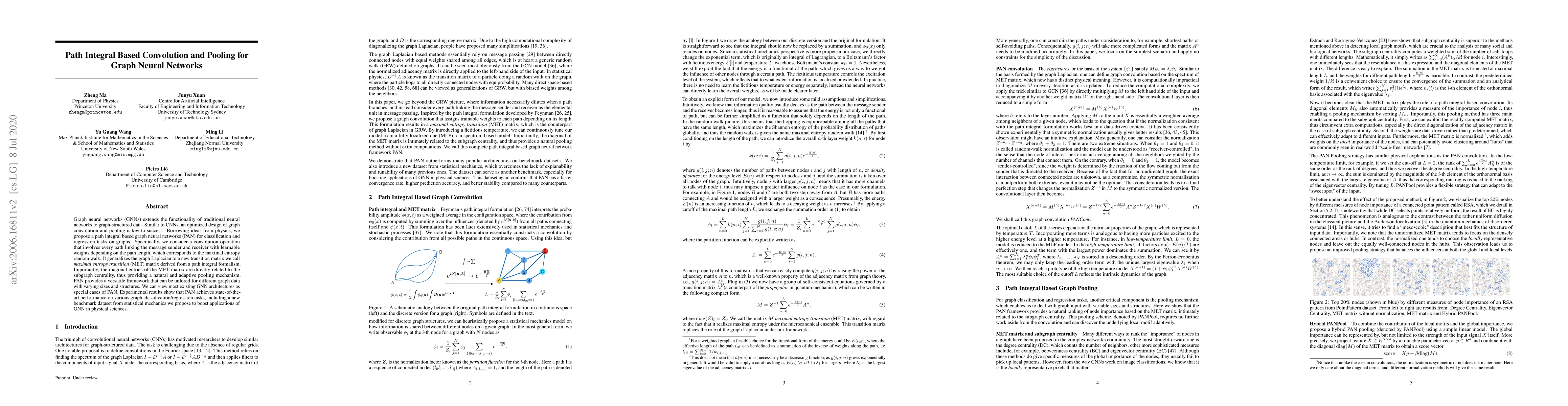 Thumbnail for Path Integral Based Convolution and Pooling for Graph Neural Networks