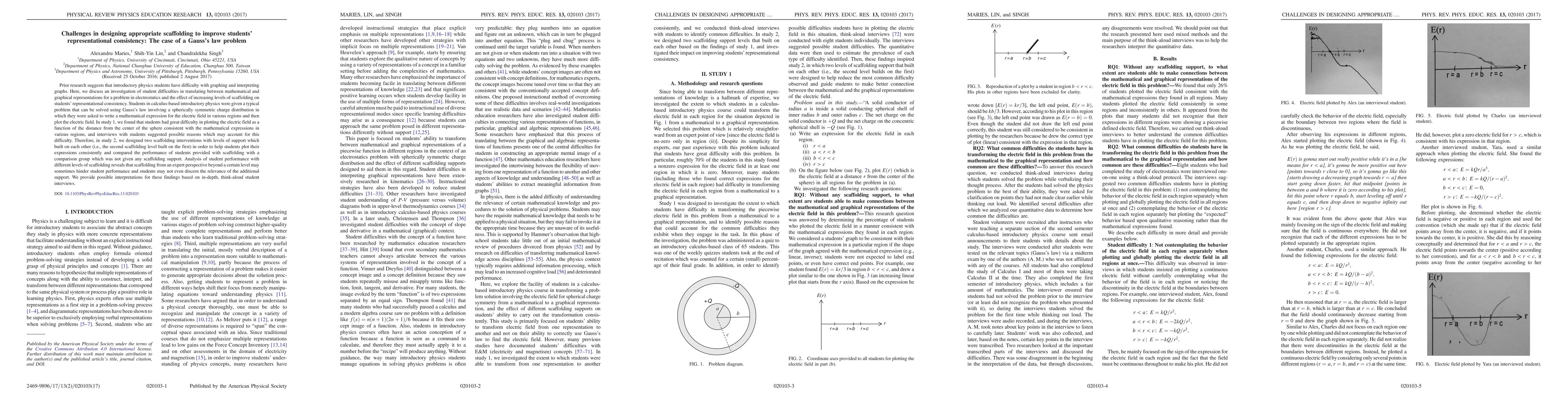 Thumbnail for Challenges in designing appropriate scaffolding to improve students'
  representational consistency: The case of a Gauss's law problem