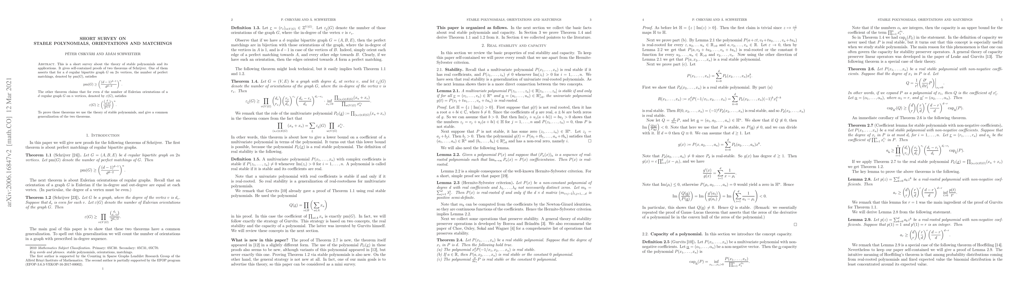 Thumbnail for Short survey on stable polynomials, orientations and matchings