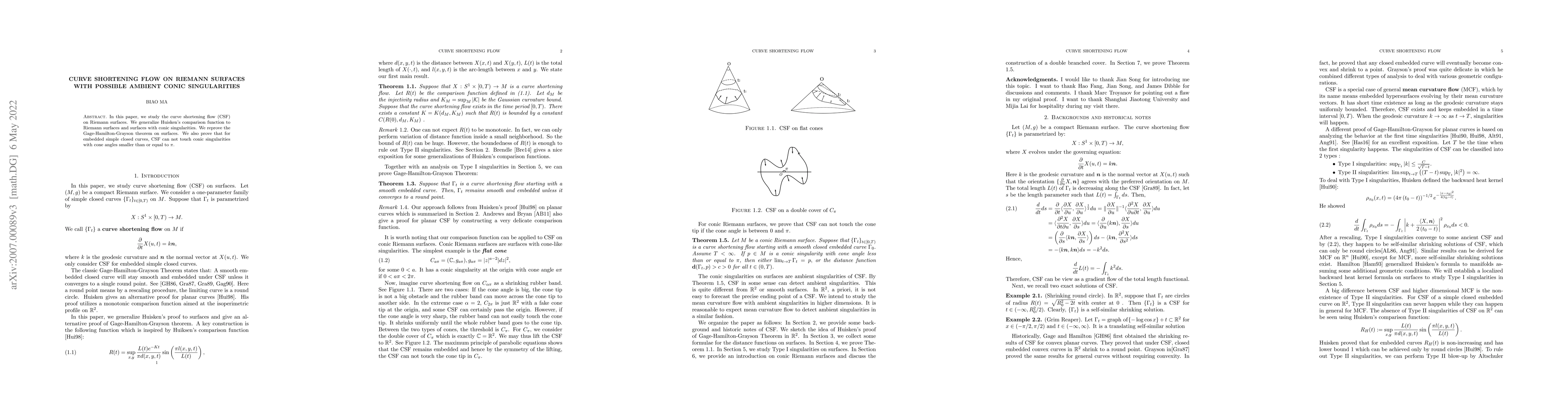 Thumbnail for Curve shortening flow on Riemann surfaces with possible ambient conic
  singularities