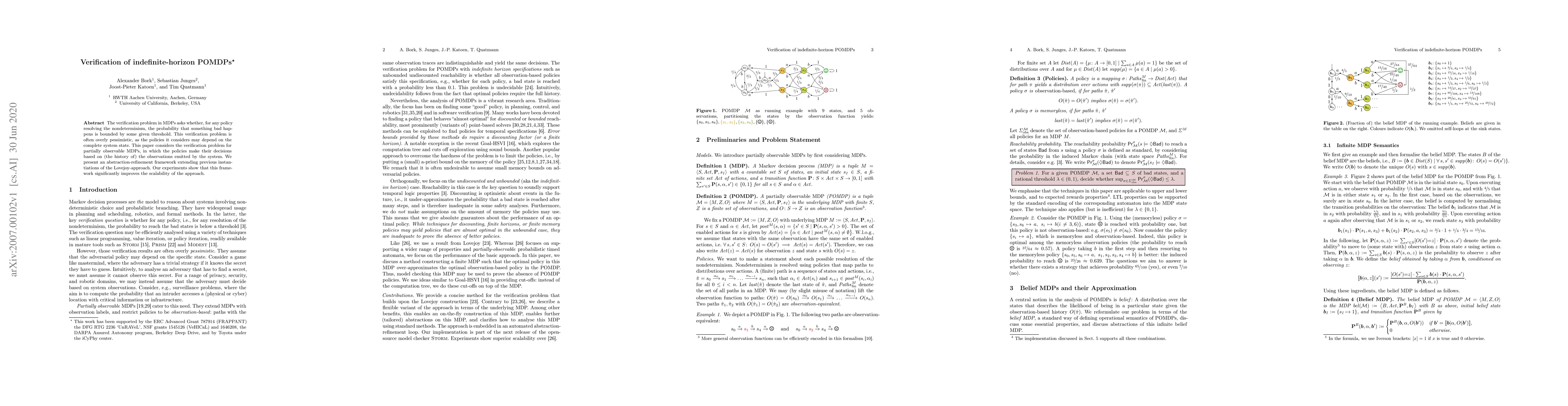 Thumbnail for Verification of indefinite-horizon POMDPs