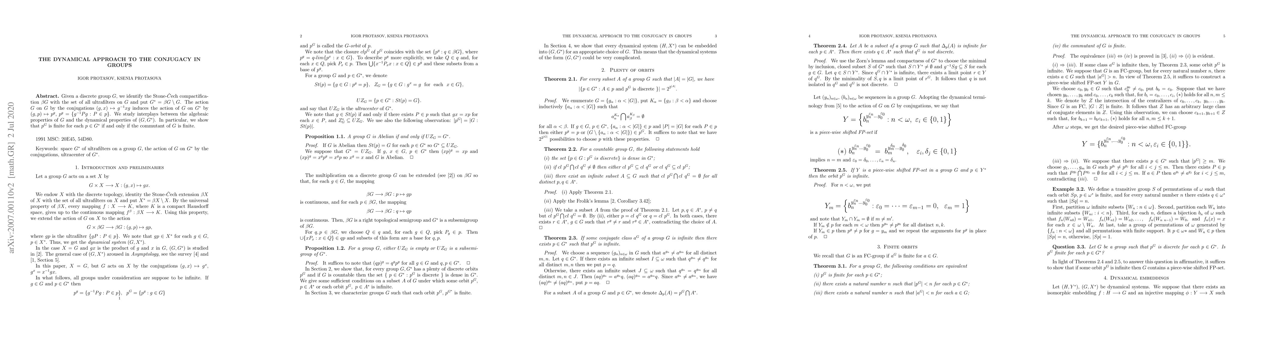Thumbnail for The dynamical approach to the conjugacy in groups