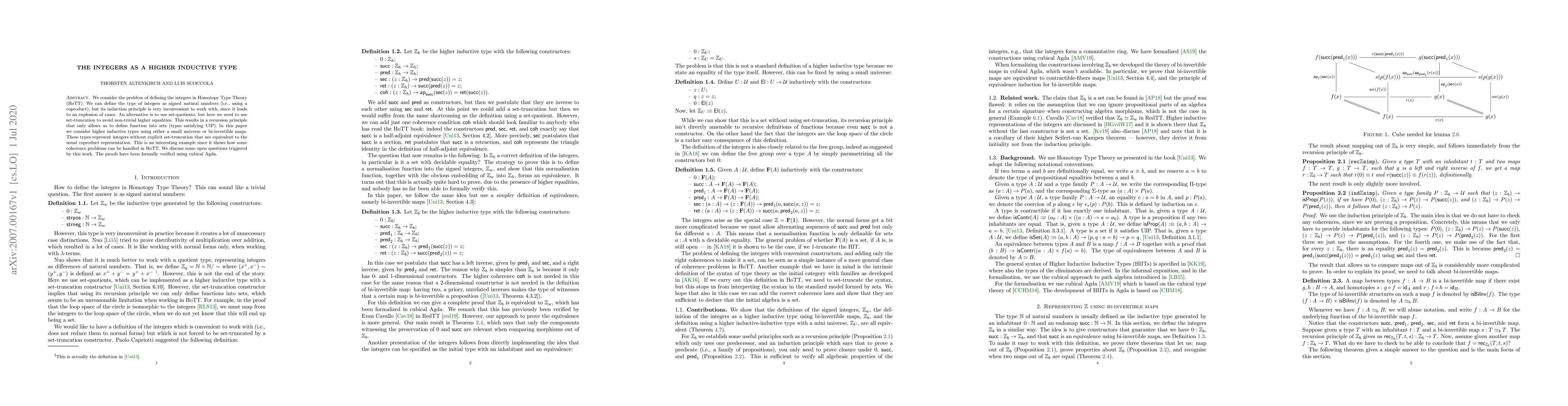 Thumbnail for The Integers as a Higher Inductive Type