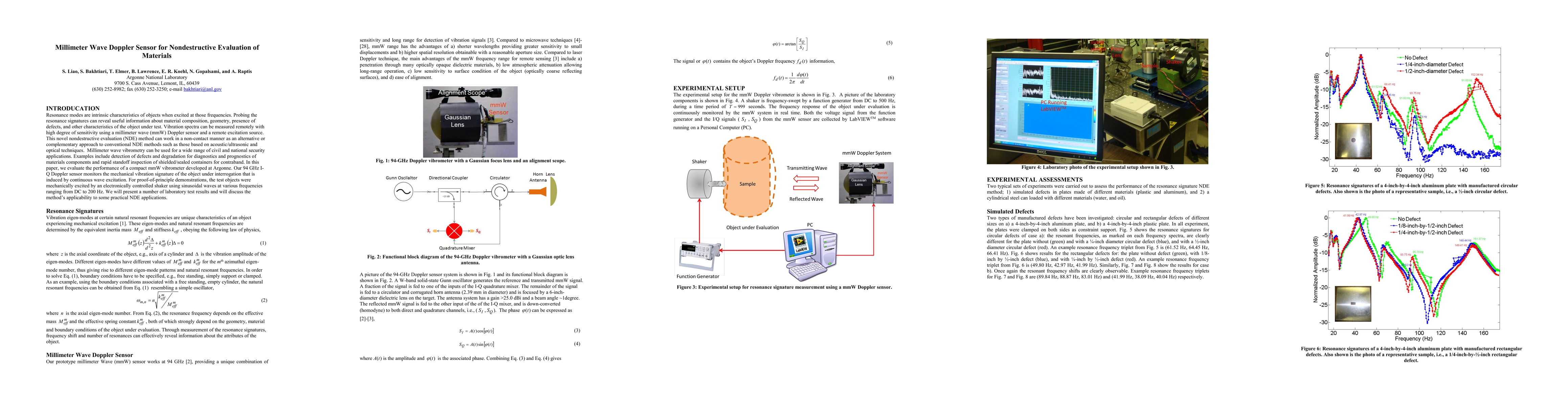 Thumbnail for Millimeter Wave Doppler Sensor for Nondestructive Evaluation of
  Materials