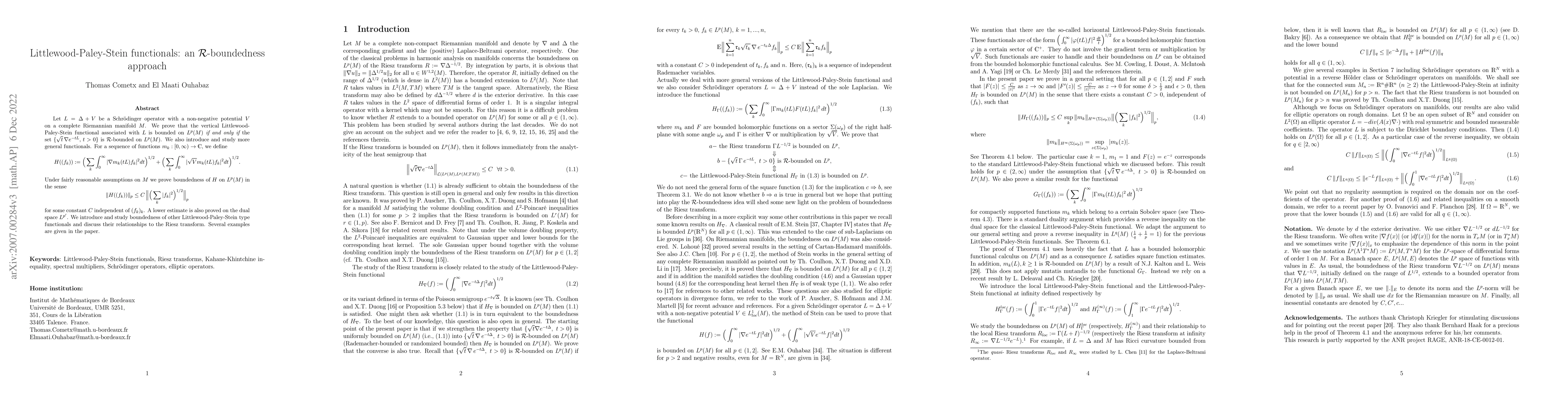 Thumbnail for Littlewood-Paley-Stein functionals: an R-boundedness approach